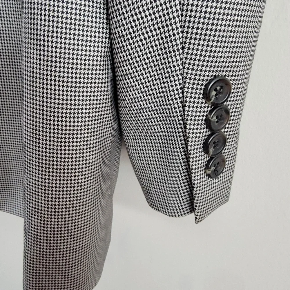 Lauren‎ Ralph Lauren Blazer Mens 46L Gray Houndstooth Long Sleeve Sports Coat